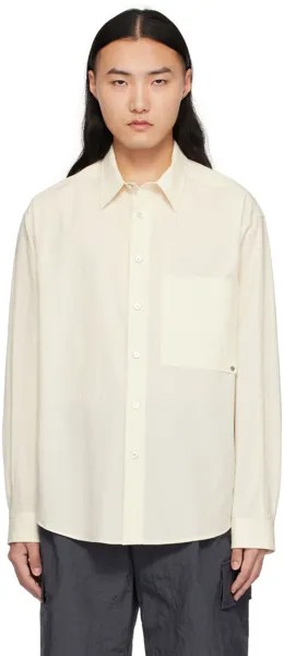 Бело-белая мятая рубашка Solid Homme