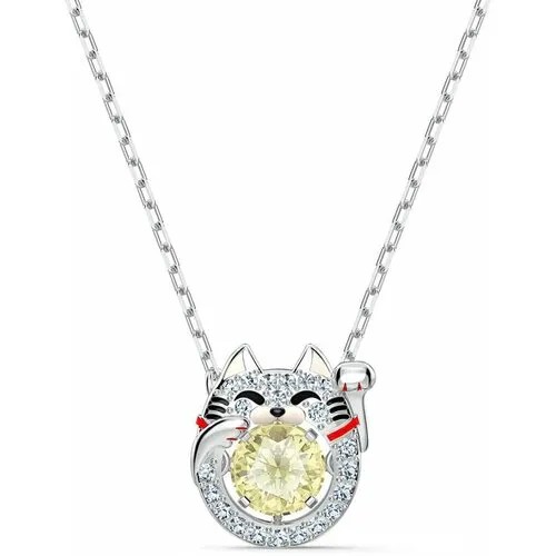 Колье SWAROVSKI, кристаллы Swarovski, длина 38 см, серебряный, черный