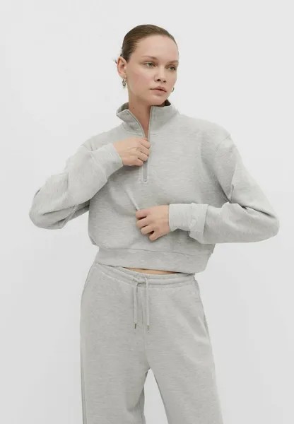 Толстовка ZIPPED Stradivarius, цвет grey