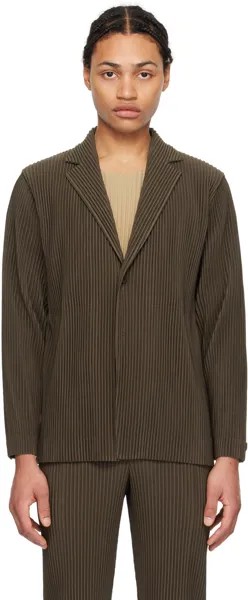 Хаки Приталенный пиджак со складками 1 Homme Plisse Issey Miyake, цвет Dark khaki
