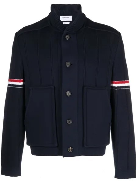 Thom Browne однобортное пальто на пуговицах, синий