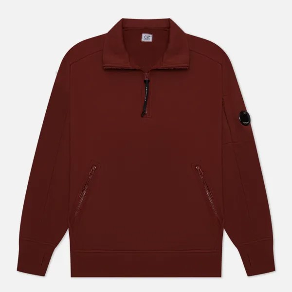 Мужская толстовка C.P. Company Stand Collar Diagonal Raised Fleece бордовый, Размер M