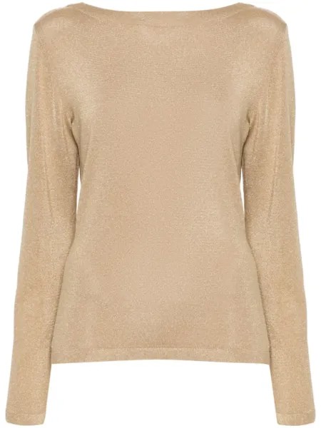 Alberta Ferretti трикотажный топ с эффектом металлик, золотой