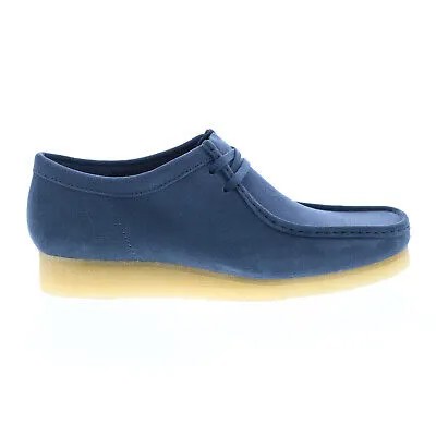Clarks Wallabee 26160203 Мужские синие замшевые оксфорды и туфли на шнуровке повседневная обувь