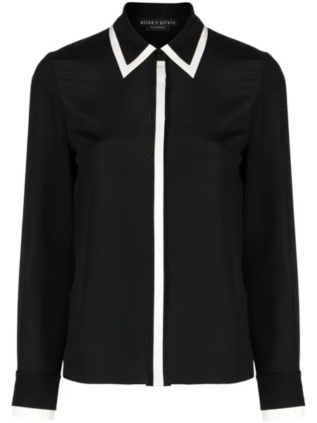 Alice + olivia рубашка Willa с окантовкой, черный