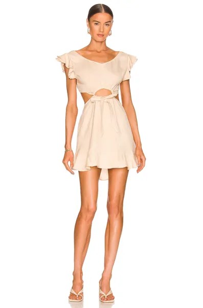 Платье мини Marissa Webb Kaia Linen Bland Cut Out, цвет Petal