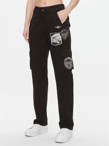 Тканевые брюки стандартного кроя Aeronautica Militare, черный