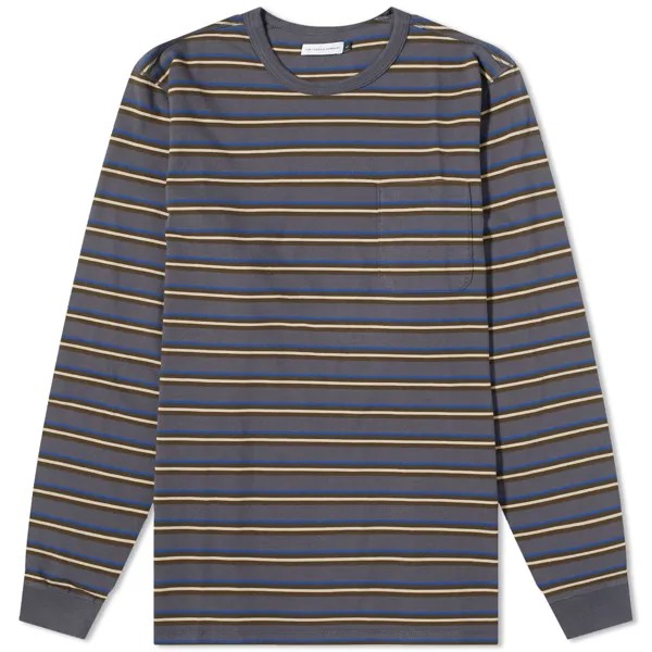 Футболка Pop Trading Company Long Sleeve Stripe, серый