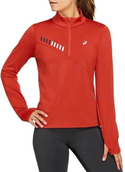 Лонгслив женский Asics Lite-Show Winter 1/2 Zip Top красный XL INT