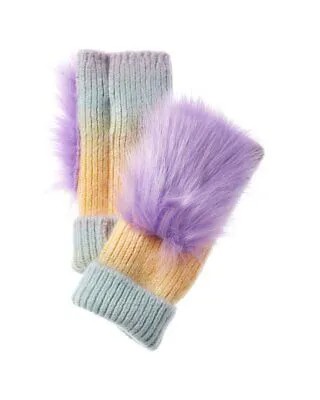 Перчатки из смесовой шерсти Adrienne Landau женские фиолетовые