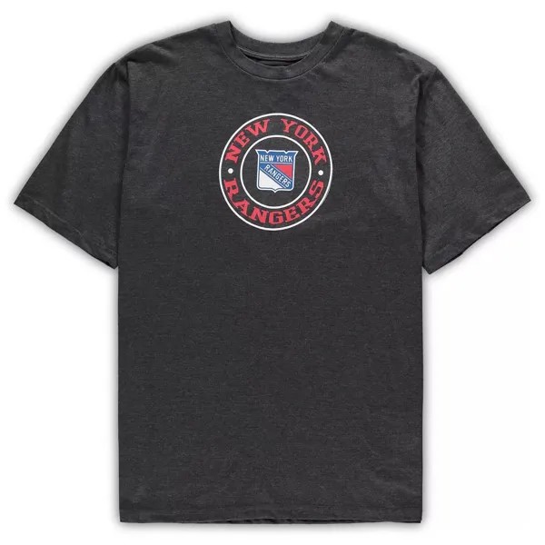 Мужская футболка Concepts Sport синего/темно-серого цвета с футболкой и шортами для сна New York Rangers Big & Tall