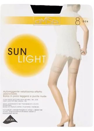 Чулки Omsa Sun Light Aut 8 den, размер 4-L, nero (черный)