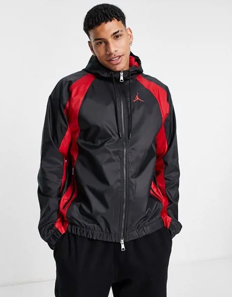 Тканая ветровка черного/красного цвета Nike Jordan Essentials-Черный