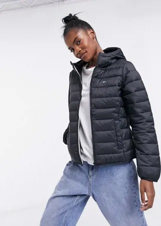 Стеганая куртка на молнии с капюшоном Tommy Jeans-Черный цвет