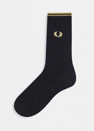 Черные носки с окантовкой Fred Perry-Черный цвет
