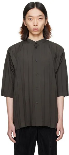 Серая рубашка с краями Homme Plisse Issey Miyake, цвет Charcoal