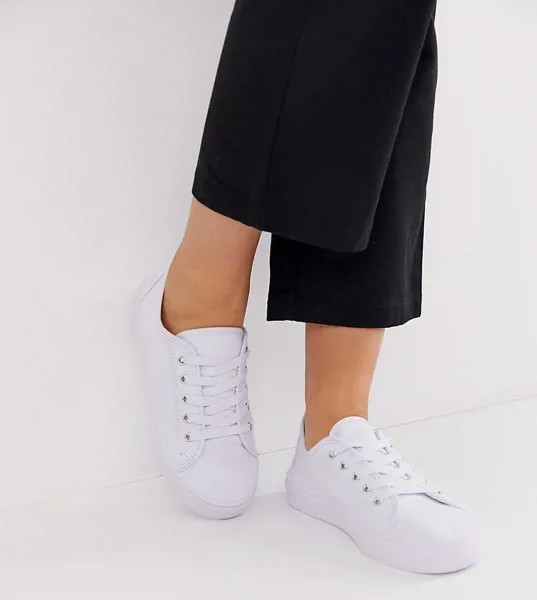 Белые кроссовки на шнуровке для широкой стопы ASOS DESIGN - Dusty-Белый