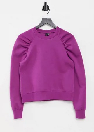 Фиолетовый свитшот со сборками на плечах Vero Moda-Фиолетовый цвет