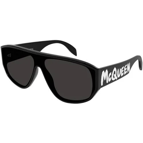 Солнцезащитные очки Alexander McQueen, авиаторы, оправа: пластик, с защитой от УФ, черный