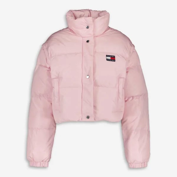 Розовая укороченная куртка-пуховик Tommy Jeans