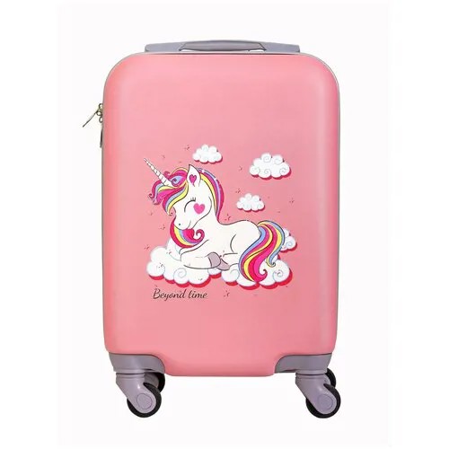 BEYOND TIME V449 розовый чемодан детский Единорог на облаке