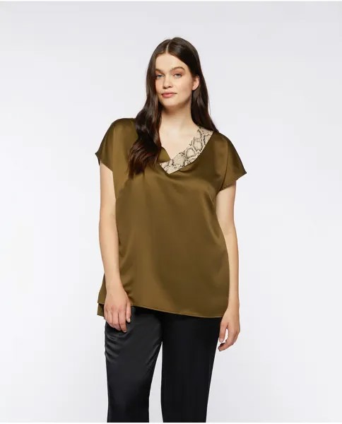 Женская футболка с короткими рукавами и аппликацией в виде животных Fiorella Rubino, зеленый