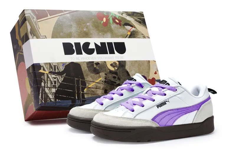 Кроссовки Puma Park Lifestyle Skateboarding Shoes Unisex Low-top Gray/purple/white, белый/серый/фиолетовый