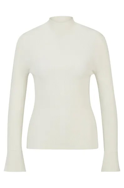 Водолазка Boss High-neck In A Ribbed Knit, белый