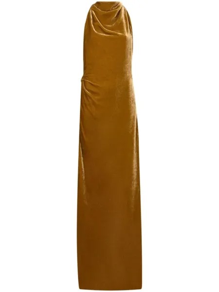 Proenza Schouler бархатное платье Faye, золотой