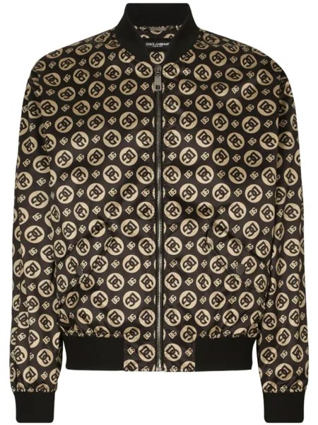 Dolce & Gabbana бомбер с логотипом, коричневый