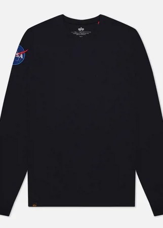 Мужской лонгслив Alpha Industries NASA LS, цвет синий, размер L