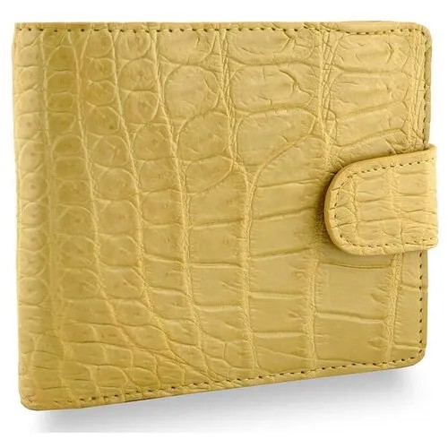 Бумажник Exotic Leather, фактура под рептилию, желтый