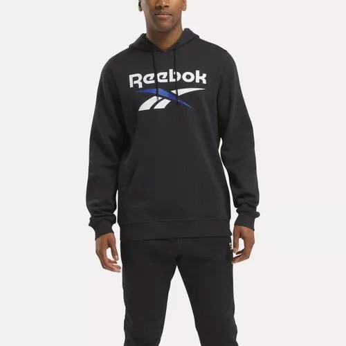 Худи спортивное Reebok Identity Big Logo, размер S, , черный/голубой