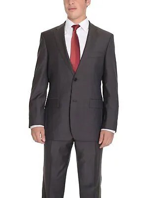 Hugo Boss Paolini/Movio Коричневый мини-костюм в полоску на двух пуговицах из шерсти