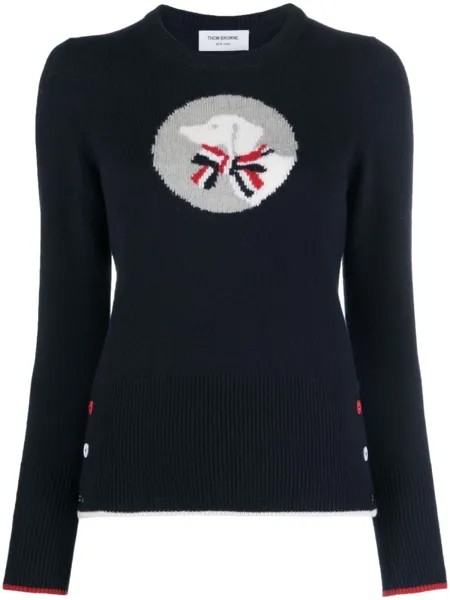 Thom Browne джемпер Hector & Bow из вирджинской шерсти, синий