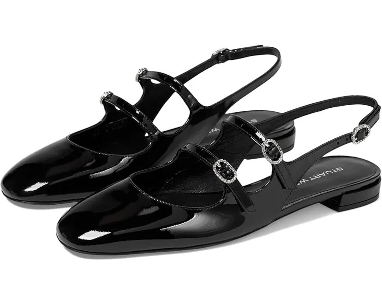 Туфли на плоской подошве Stuart Weitzman Claris Mj Slingback, цвет Black 3