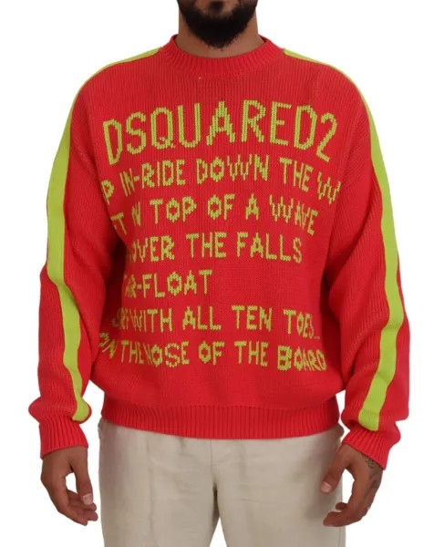 DSQUARED2 Свитер, хлопковый мужской пуловер с длинными рукавами и принтом IT48/US38/M 840 долларов США
