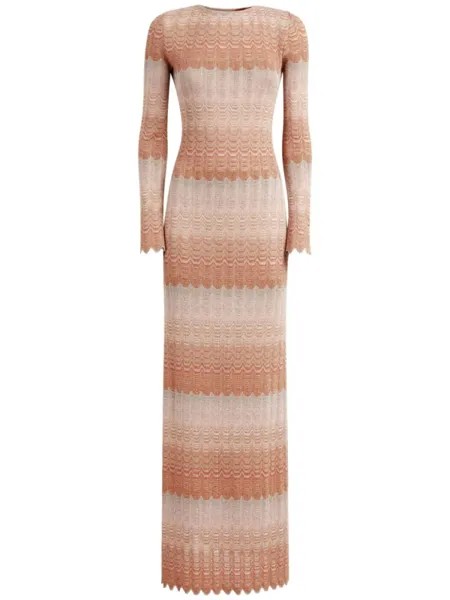 Missoni платье макси с греческим мотивом, розовый