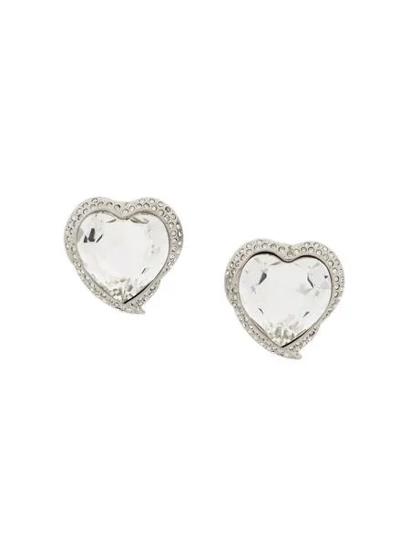 Yves Saint Laurent Pre-Owned серьги в форме сердца украшенные камнями