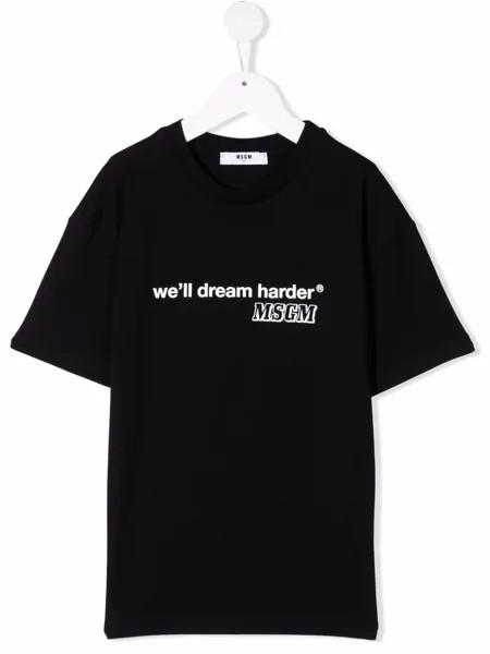 MSGM Kids футболка с надписью We'll Dream