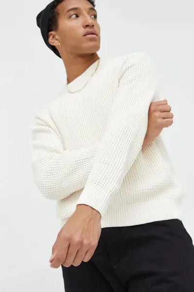 Хлопковый свитер Abercrombie & Fitch, белый