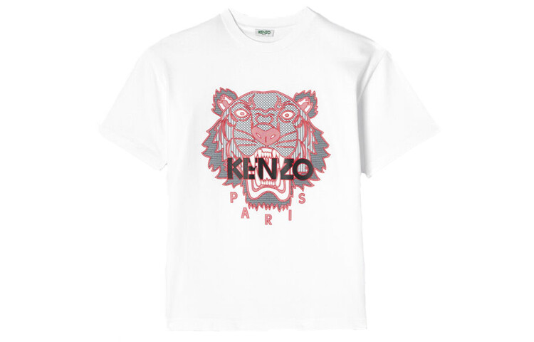Классическая футболка с изображением головы тигра для мужчин, белая Kenzo, белый
