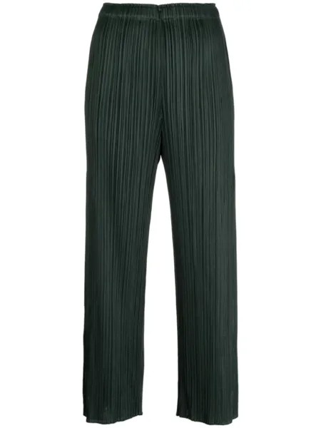 Pleats Please Issey Miyake укороченные плиссированные брюки Mc July, зеленый