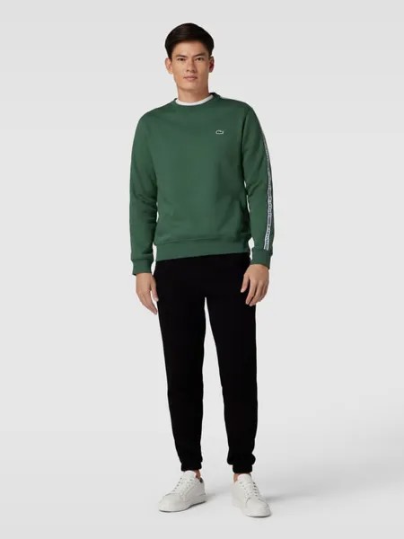 Спортивные брюки с полосками-лейблами, модель «TAPE» Lacoste, черный