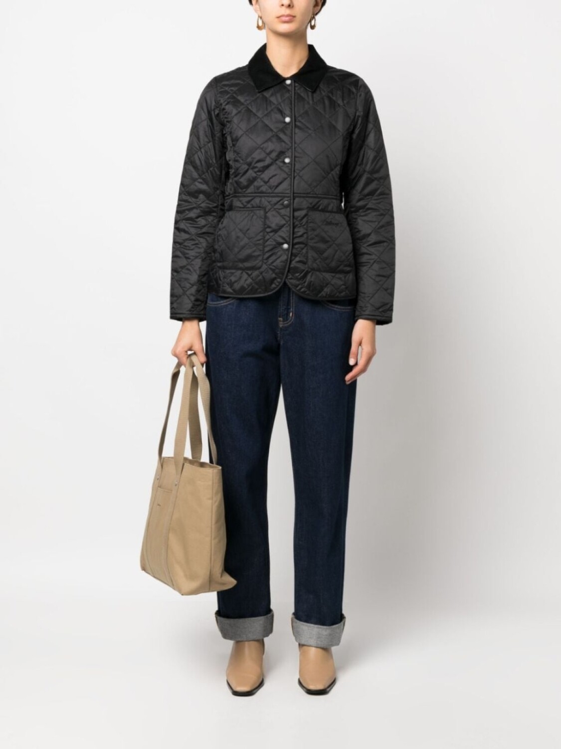Barbour стеганая куртка Deveron, черный