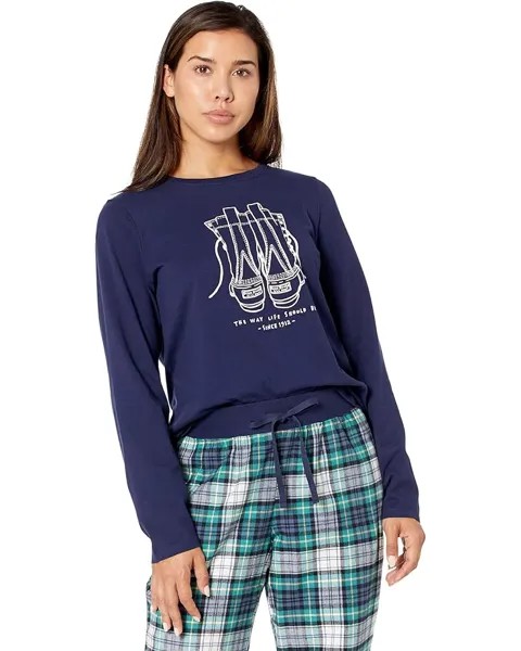 Пижамный комплект L.L.Bean Camp Pajama Set, цвет Bright Navy