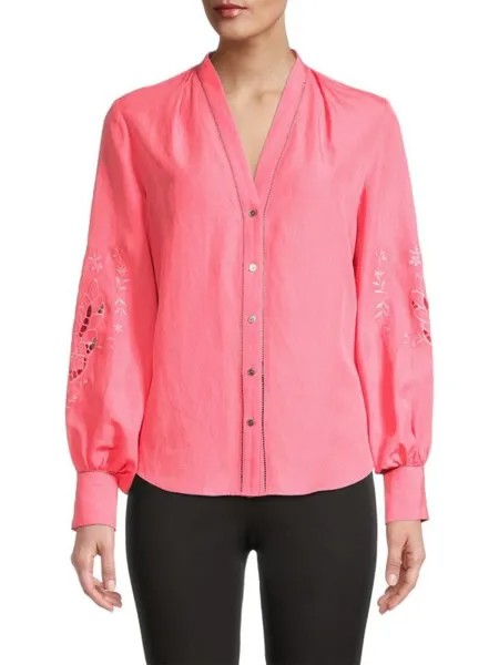 Кружевная блузка Kobi Halperin с вышивкой lorely, flamingo