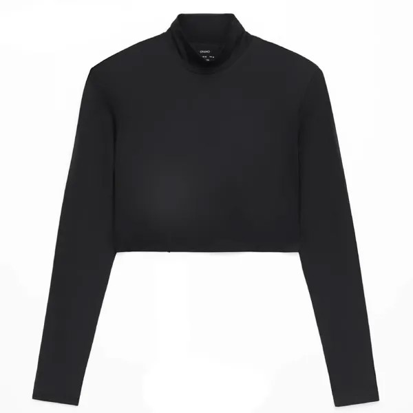 Топ Oysho Long-sleeved Shoulder-pad, черный