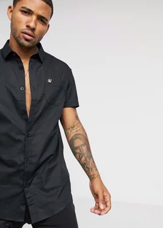 Черная рубашка с короткими рукавами Siksilk-Черный цвет