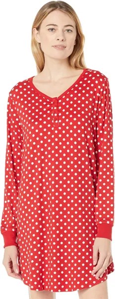 Ночная рубашка Kate Spade New York Brushed Jersey Henley Sleepshirt, цвет White Lady Dot